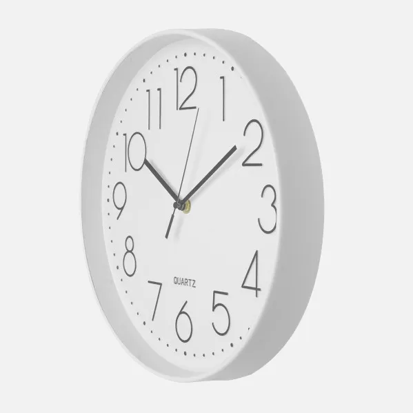 Reloj De Pared Tiempo Blanco 30d Mov.continuo