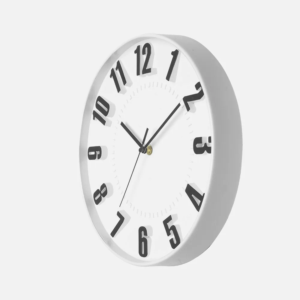 Reloj De Pared Hora Blanco 30d Movimiento Continuo