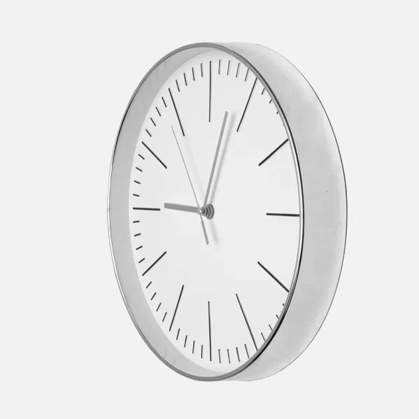 Reloj De Pared Hera Plata 30d Movimiento Continuo
