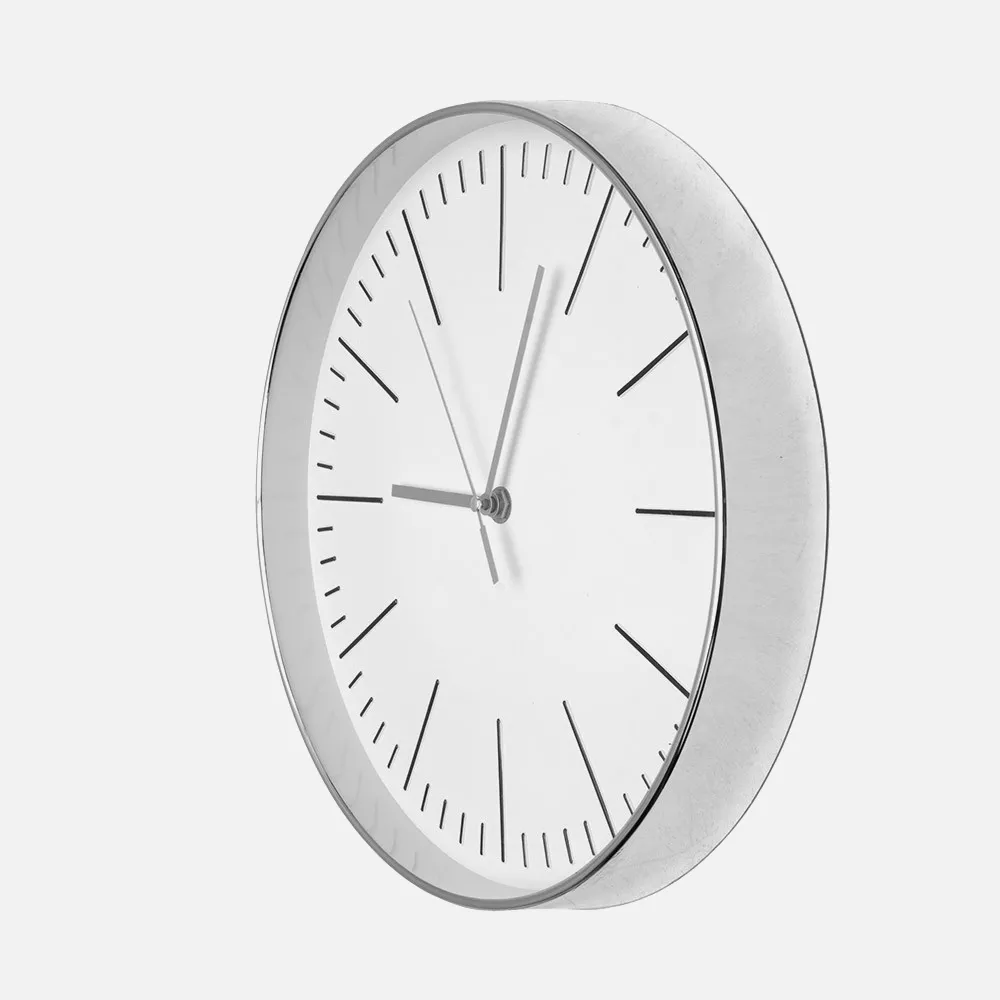 Reloj De Pared Hera Plata 30d Movimiento Continuo