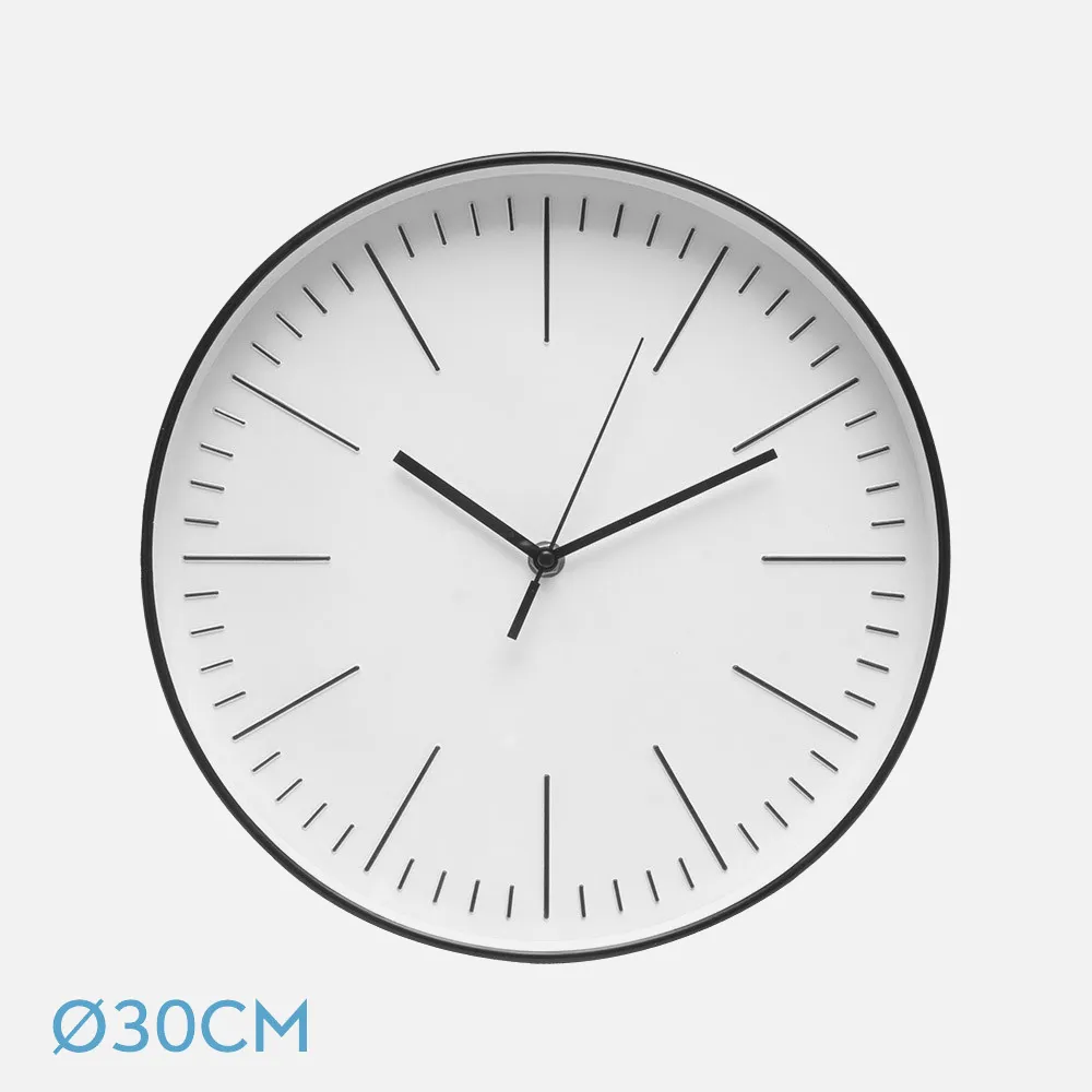 Reloj De Pared Hera Negro 30d Movimiento Continuo