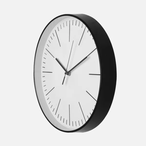 Reloj De Pared Hera Negro 30d Movimiento Continuo