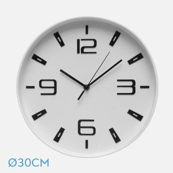Wall Clock Aroa White Continuous Movement 30d