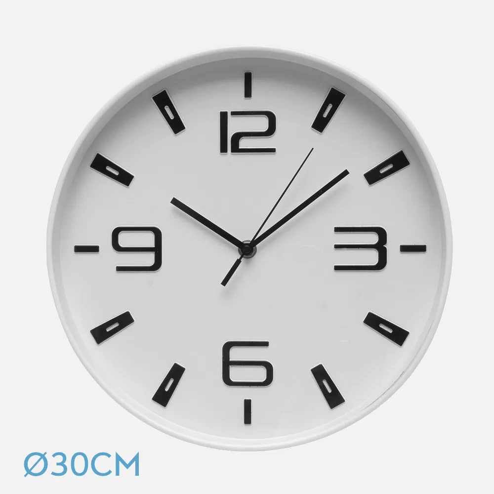 Reloj De Pared Aroa Blanco Movimiento Continuo 30d