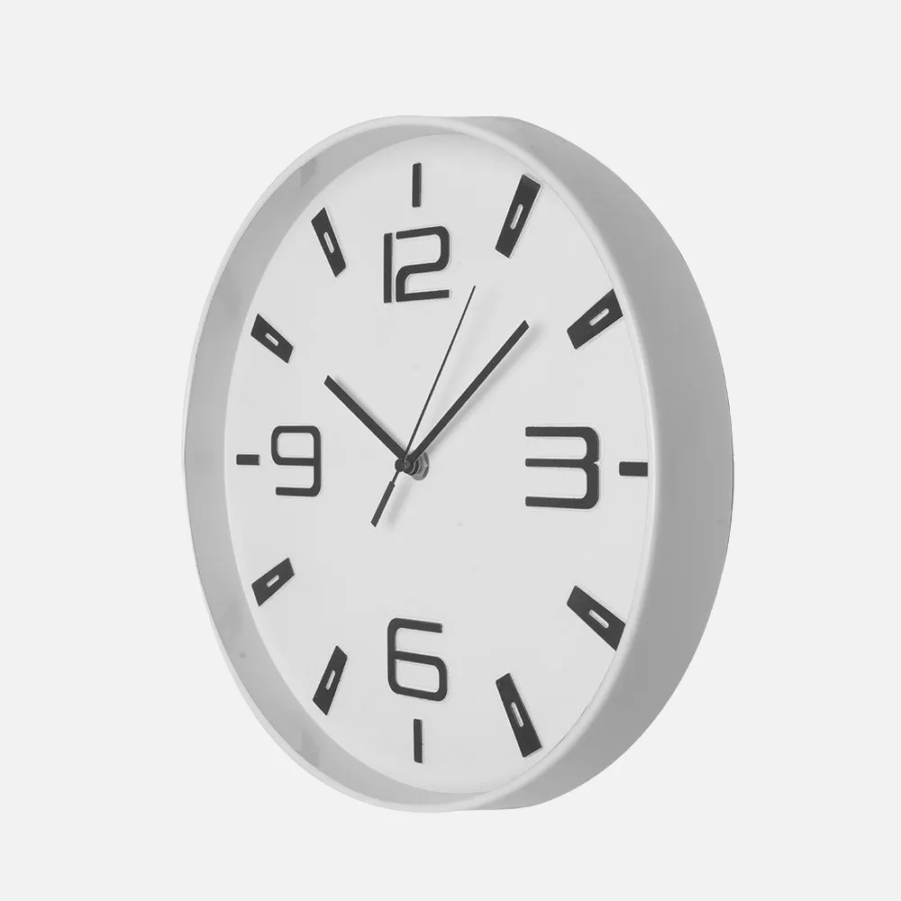 Reloj De Pared Aroa Blanco Movimiento Continuo 30d
