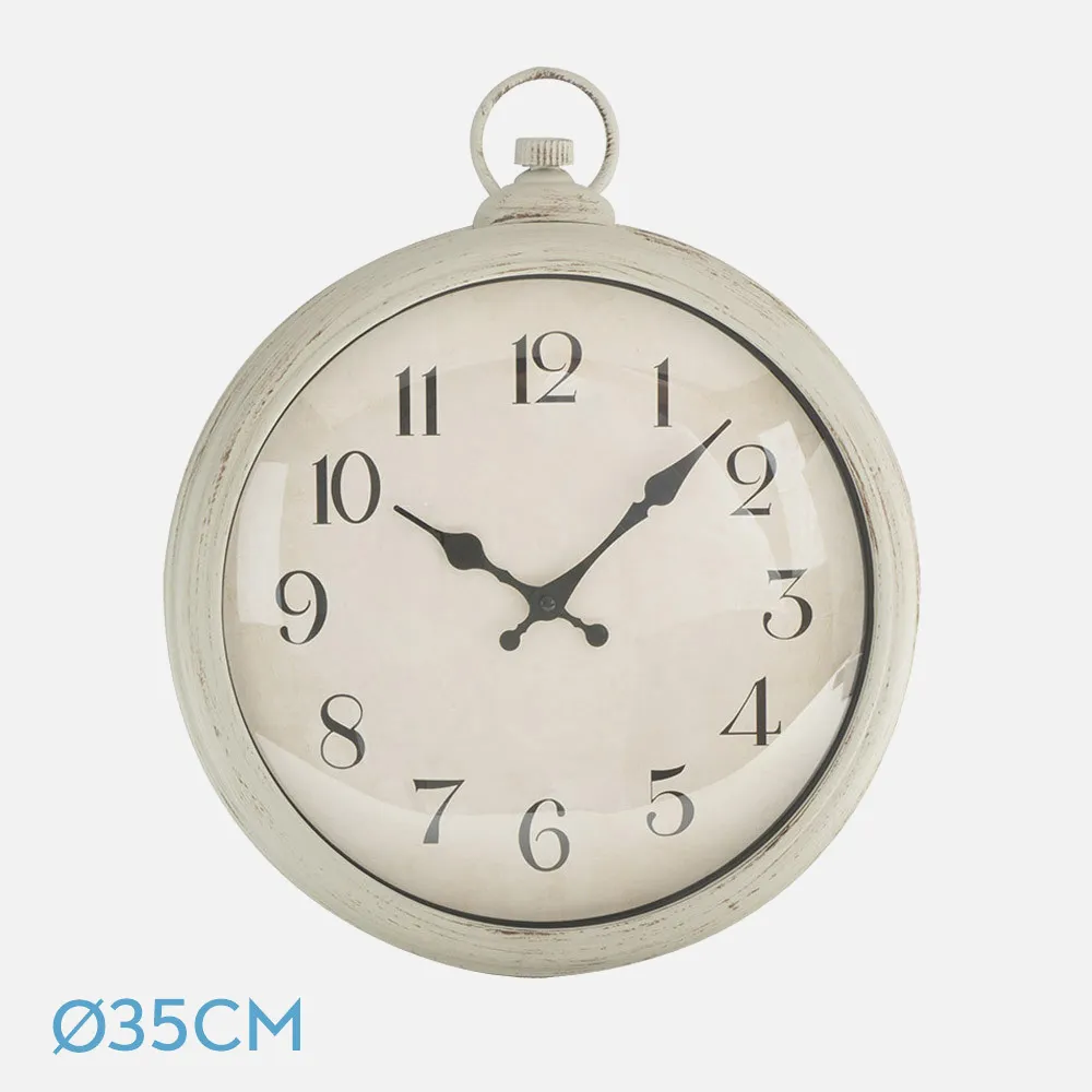 Reloj De Pared Epoca Blanco 41x35x5cm Mov.continuo