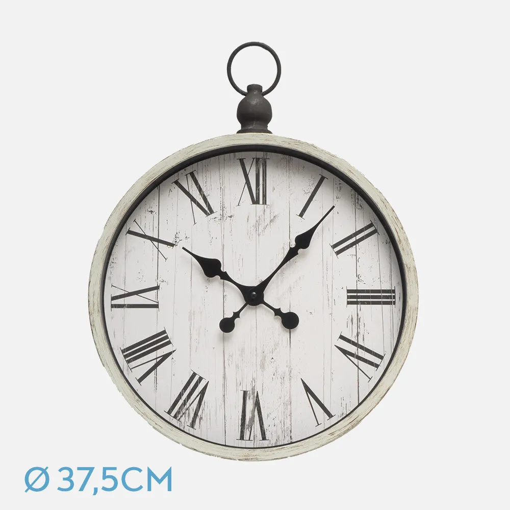 192310015 - Wall Clock Velvet Beige 44x37,5x6cm Retro Hands