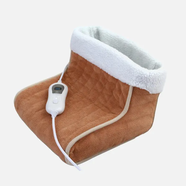 Electric Foot Warmer Relax 100w Camel/White 24x30x30cm 3 Levels Heat Automatic Shut-off Washable