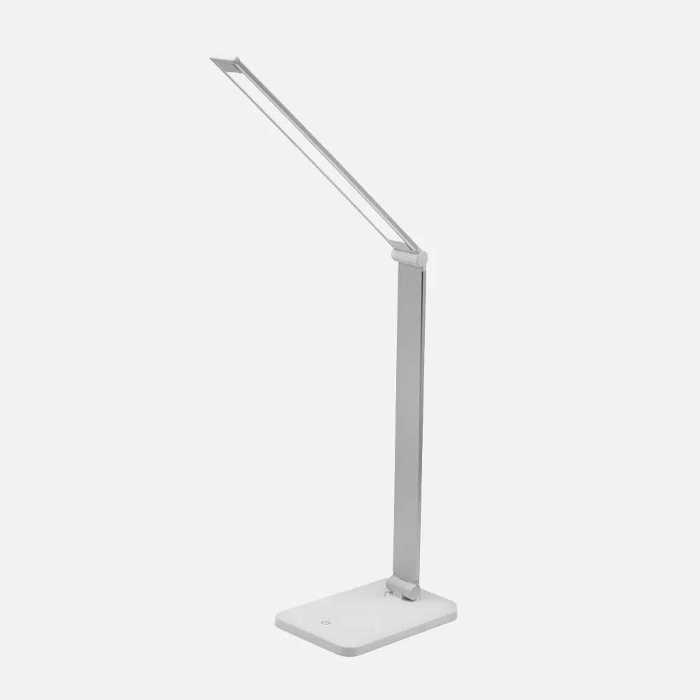 Flexo Decada Plata 7w 525lm 6000k Reg. En 3 Intensidades Tactil Plegable Gira 180º 60x11x19cm