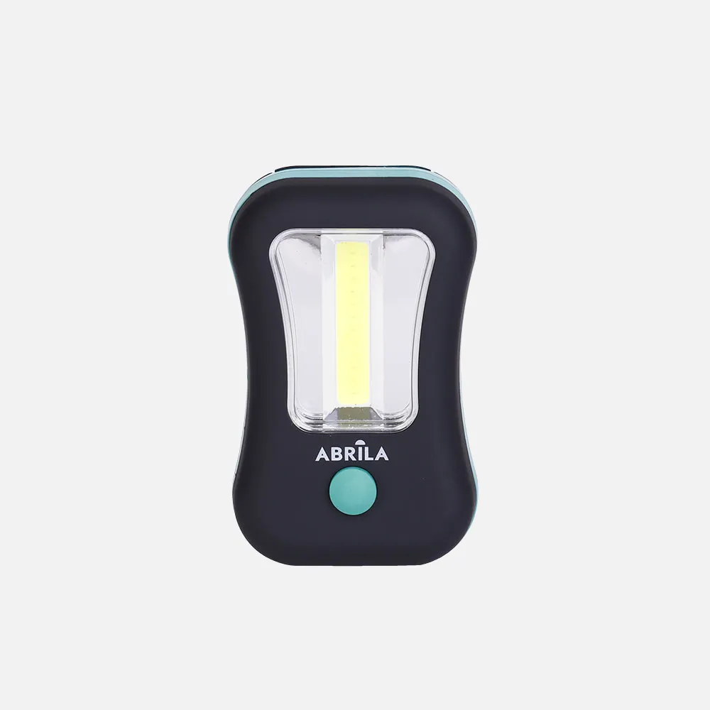 Linterna Led Cob Flash Compacta C/gancho E Iman 200lm 9,5x6x3,5cm Neg/verd 3xaaa Incluid