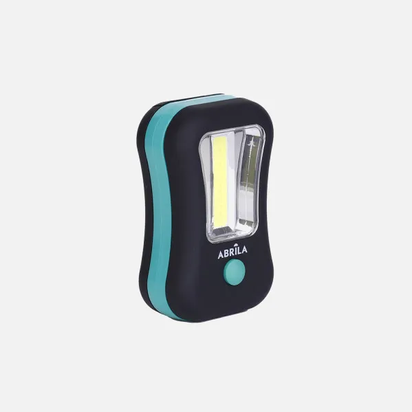 Linterna Led Cob Flash Compacta C/gancho E Iman 200lm 9,5x6x3,5cm Neg/verd 3xaaa Incluid
