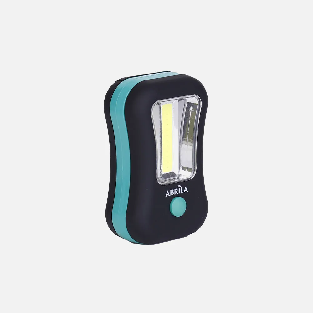 Linterna Led Cob Flash Compacta C/gancho E Iman 200lm 9,5x6x3,5cm Neg/verd 3xaaa Incluid