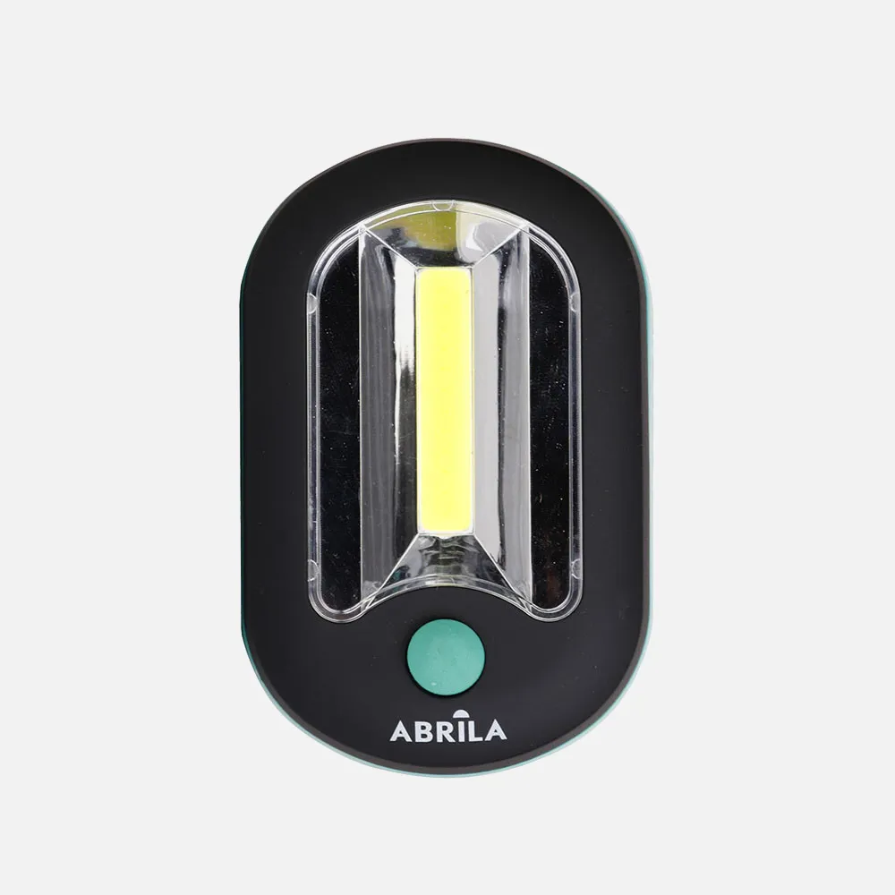 Linterna Led Cob Flash C/gancho E Iman Negro/verde 200lm 9,5x6x3,5cm Compact 3xaaa Incluida