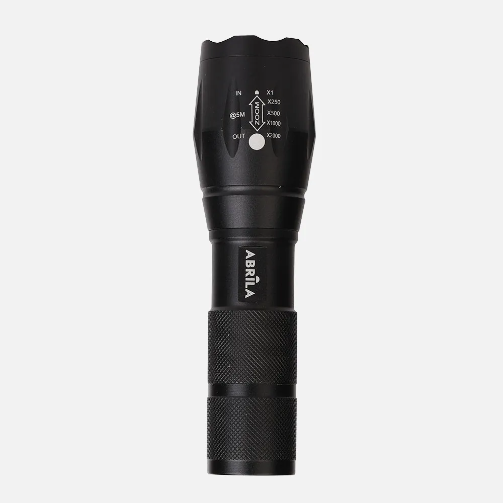 Linterna Led Aluminio Centello Negra 5encend.+zoom 300lm Ip44 C/asa 13,5-15,5x3,6d