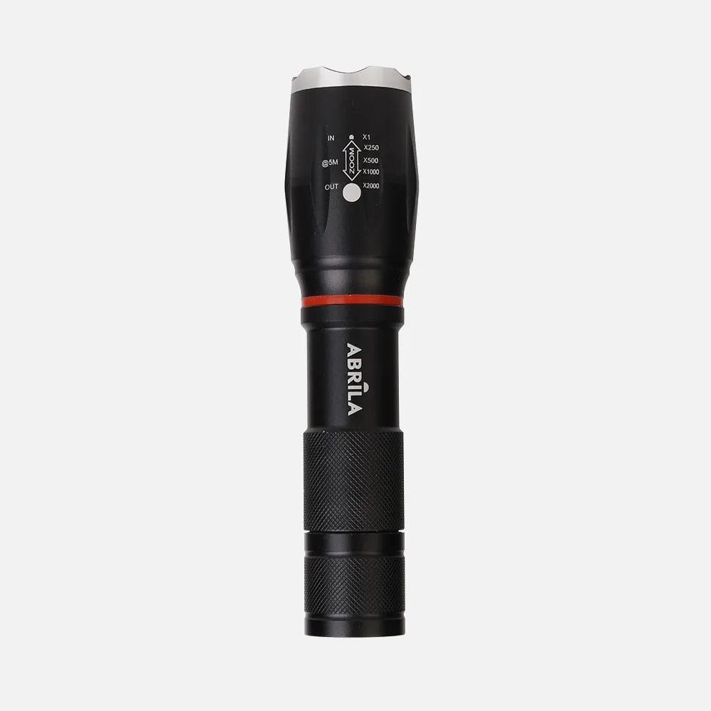 Linterna Led Centello Negra 5encend.+cob+zoom Ip44 300lm Iman Y Asa 15,5/18,6x3,8x3,8 Cm 3xaaa