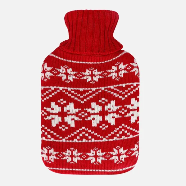 Hot Water Bottle Mimo 1,7l Red Navidad Lining 20x32x4 Cm Flexible And Pleasant To The Touch