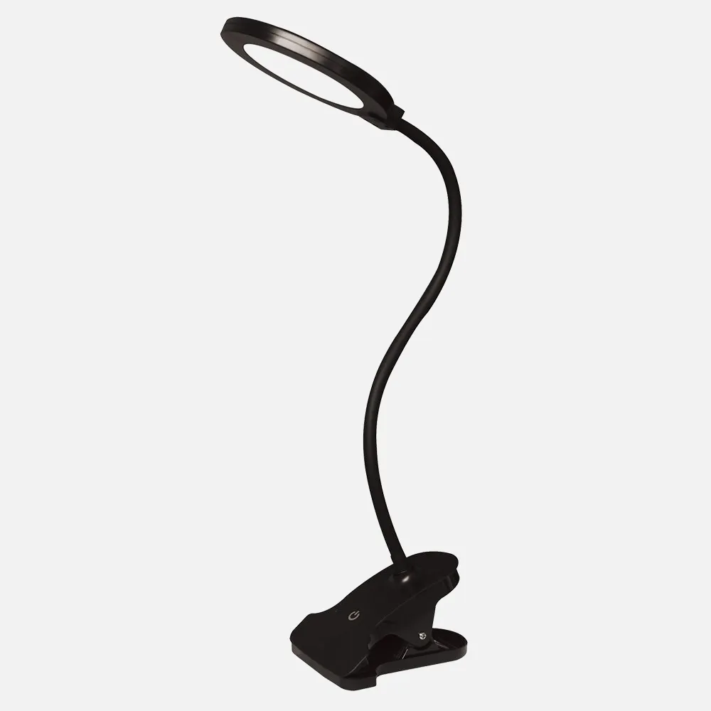 Flexo Ductil 7w 3000-4500-6000k Negro 595lm Dimable Flexible Y Orientable C/pinza 59x14x14cm