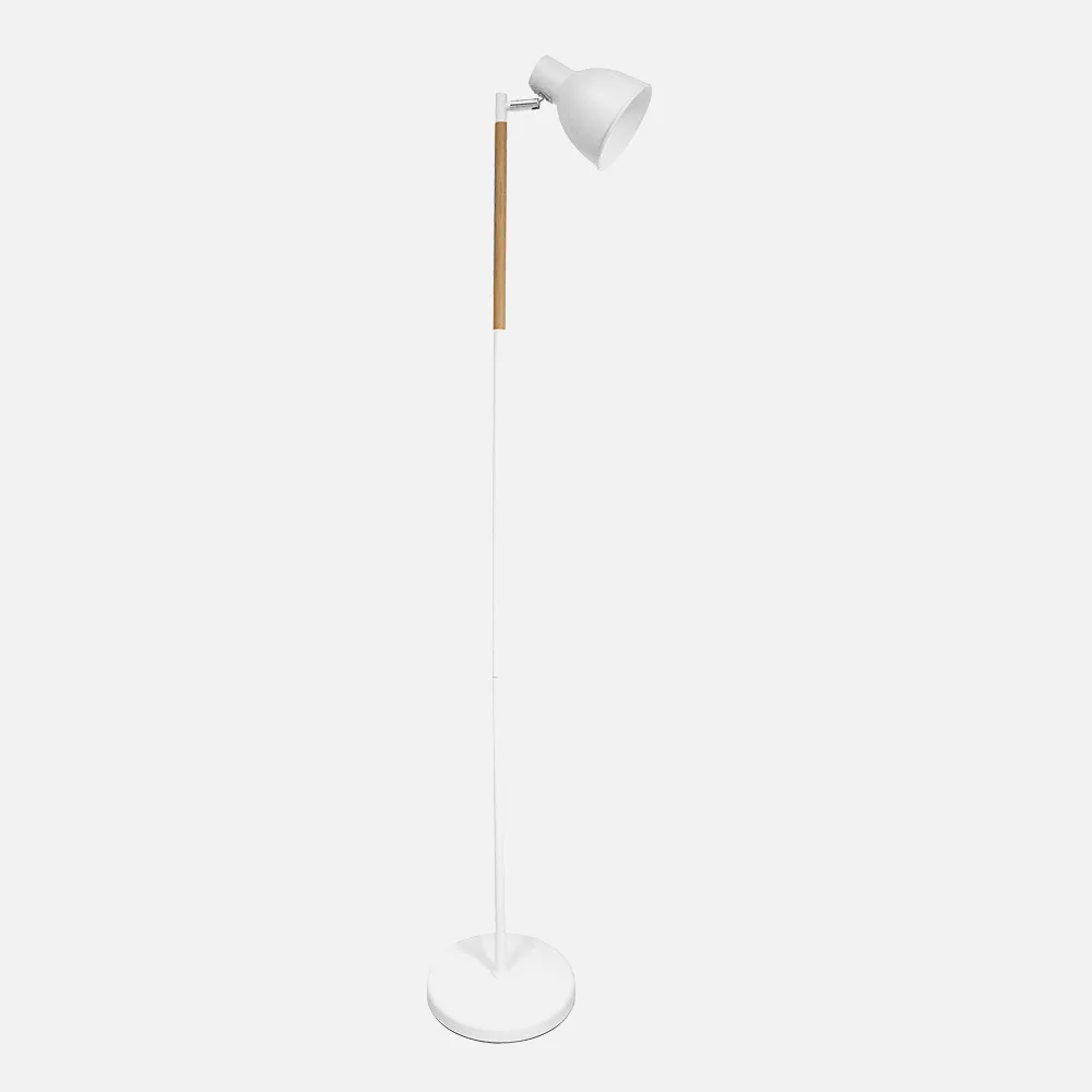 205341001 - Pie De Salon Afocar 1xe27 Blanco/haya Orientable 140x25x25 Cm