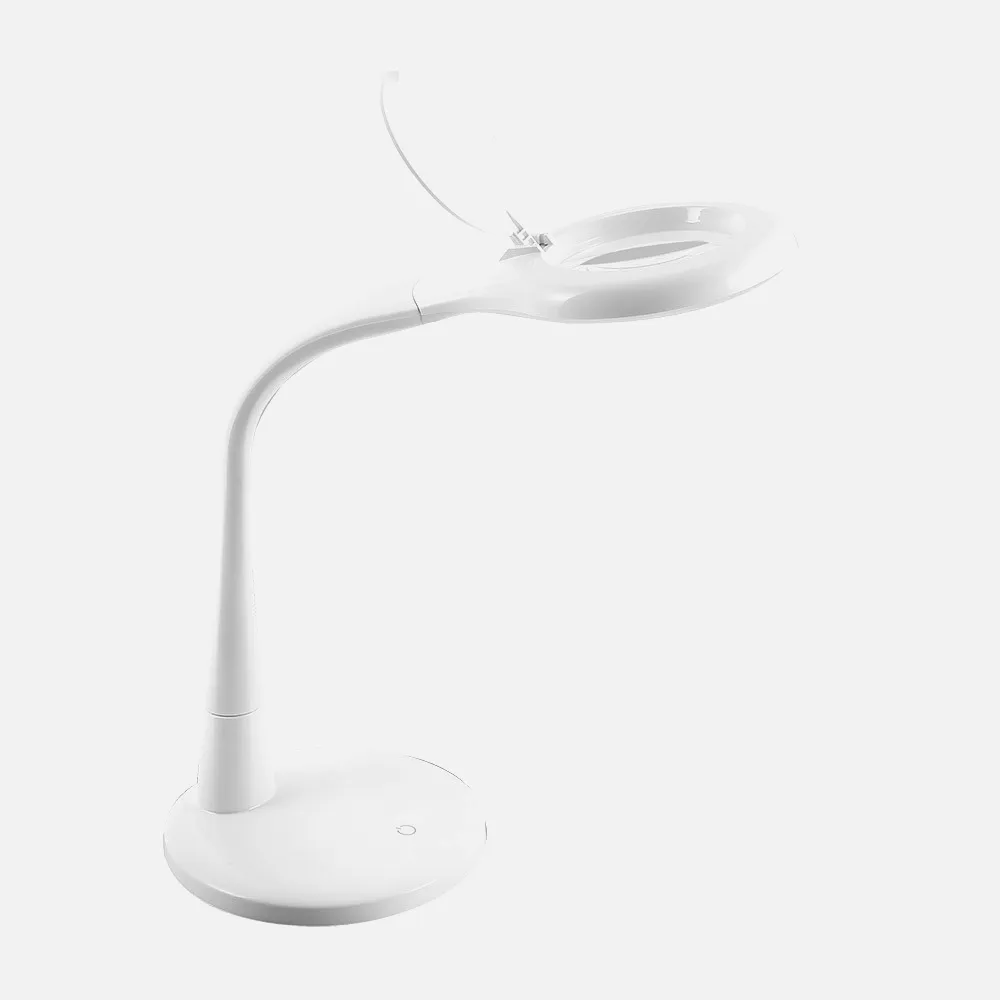 205871001 - Flexo Plath Blanco 8w 595lm 5000k C/lupa Reg.inten Flexib Orientab Tactil 43x18x38cm