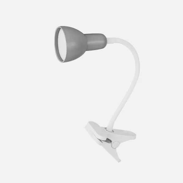 Flexo Gates Gris/blanco 6w 450lm 5000k Fijacion C/pinza Flexible Orientable 31x7x11,5 Cm