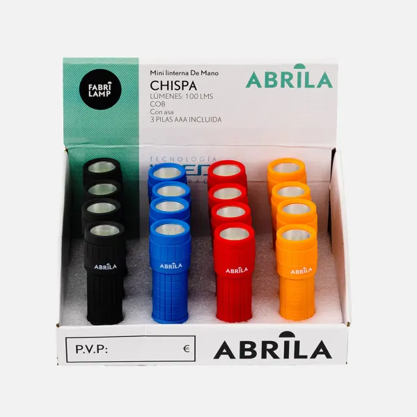 Mini linterna De Mano Chispa Led Cob 100lm Multicolores 9,5x3x3cm 3xaaa Incluidas Ligera Y C/asa