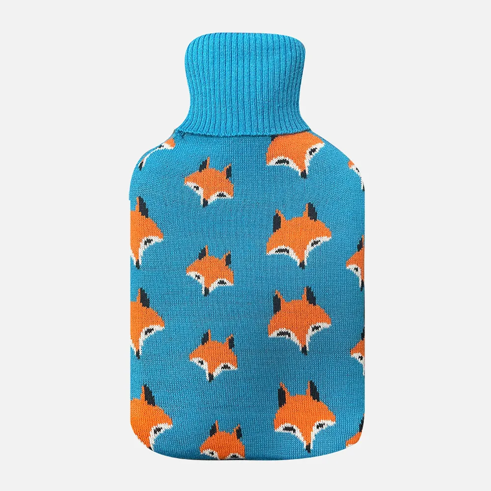 Bolsa Agua Caliente Mimo 1,7l Forro Azul Zorros 20x32x4 Cm Flexible Y Agradable Al Tacto