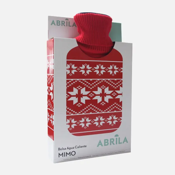 Hot Water Bottle Mimo 1,7l Red Navidad Lining 20x32x4 Cm Flexible And Pleasant To The Touch