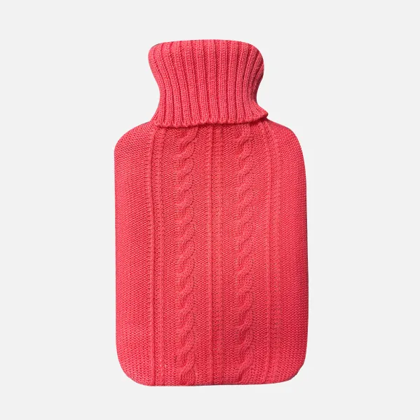 Hot Water Bottle Mimo 1,7l Pink Jersey Lining  20x32x4cm Flexible Pleasant To The Touch