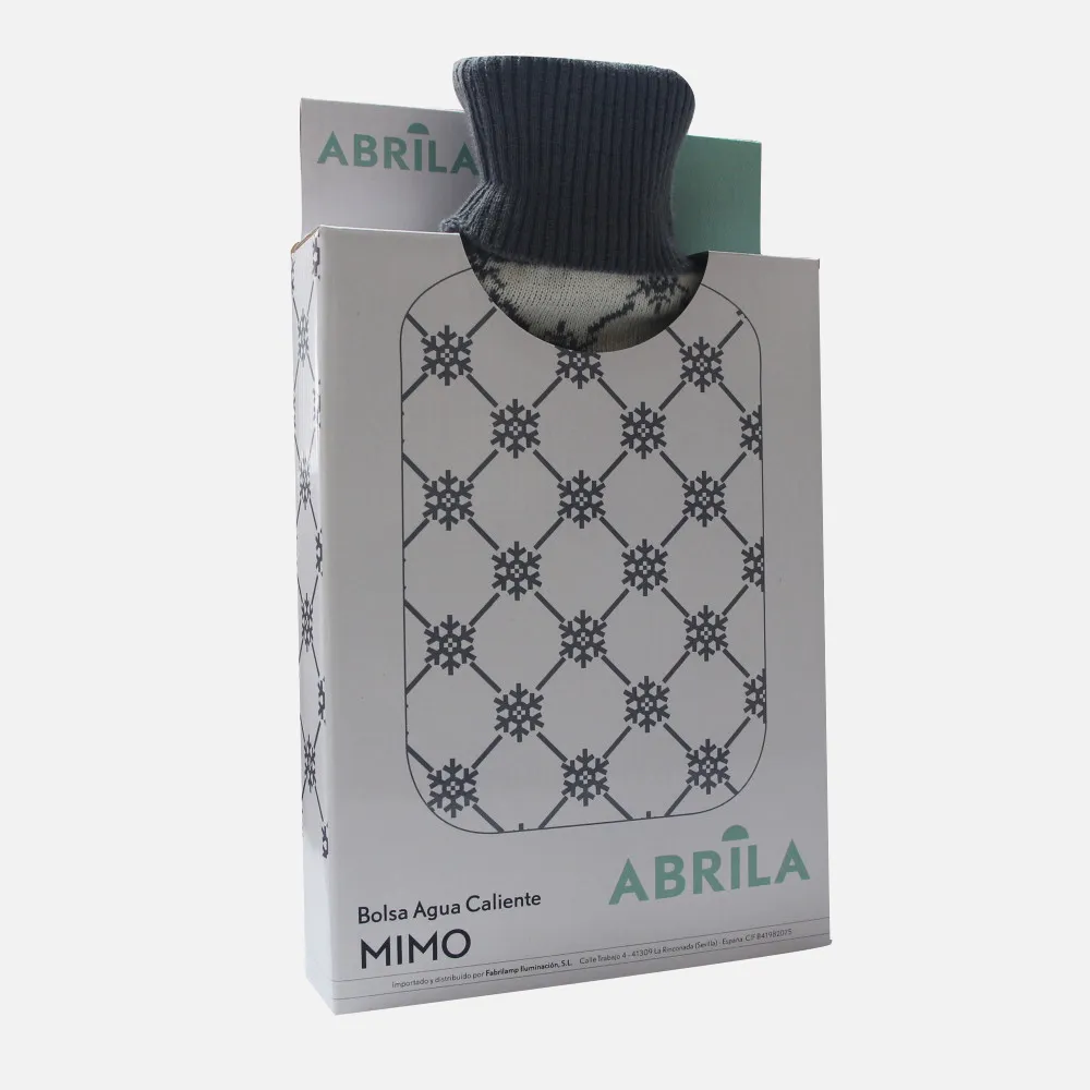 Bolsa Agua Caliente Mimo 1,7l Forro Bla/gris Copos  20x32x4 Cm Flexible Y Agradable Al Tacto