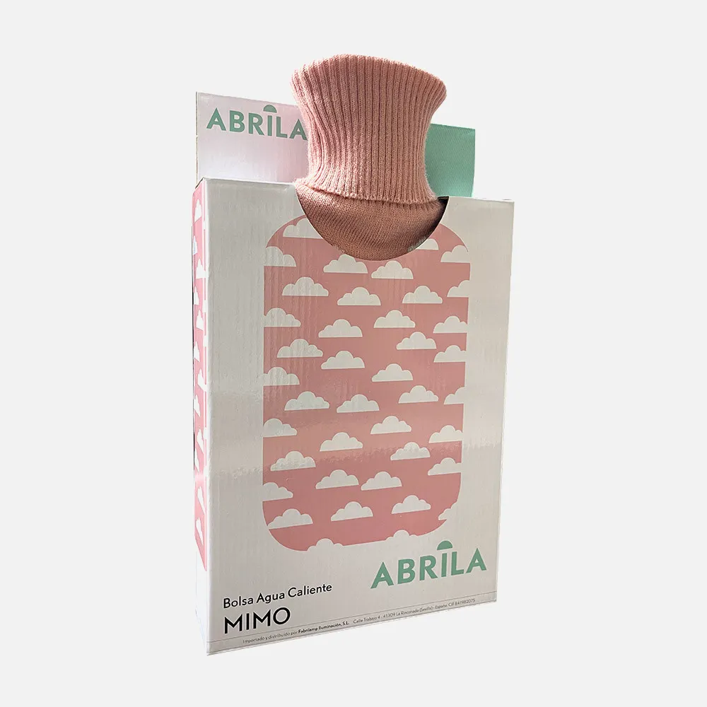 Bolsa Agua Caliente Mimo 1,7l Forro Rosa Nubes 20x32x4 Cm Flexible Y Agradable Al Tacto