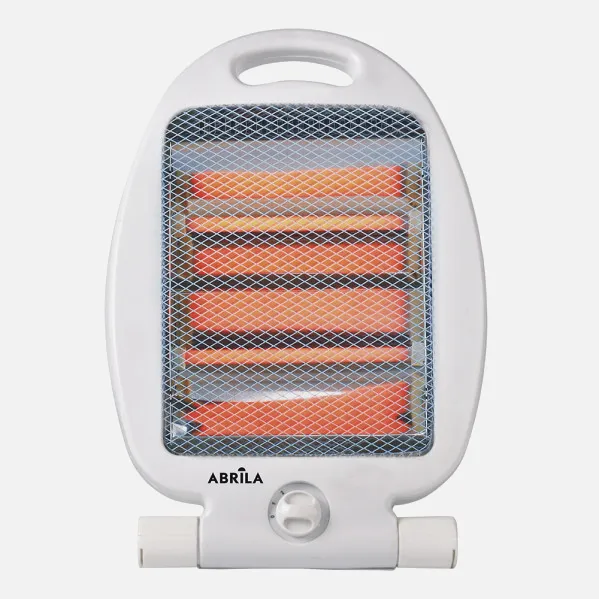 Estufa Elect.de Cuarzo Igneo 800w Blanco 2potencias Portatil C/asa 2elementos Antivuelco 37,5x23,5x16cm