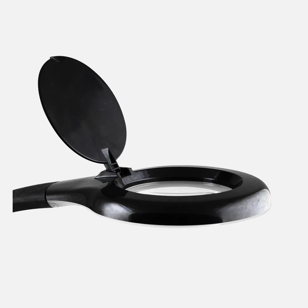 Flexo Plath Negro 8w 595lm 5000k C/lupa Reg.intens Flexib Orientab Tactil 43x18x38cm