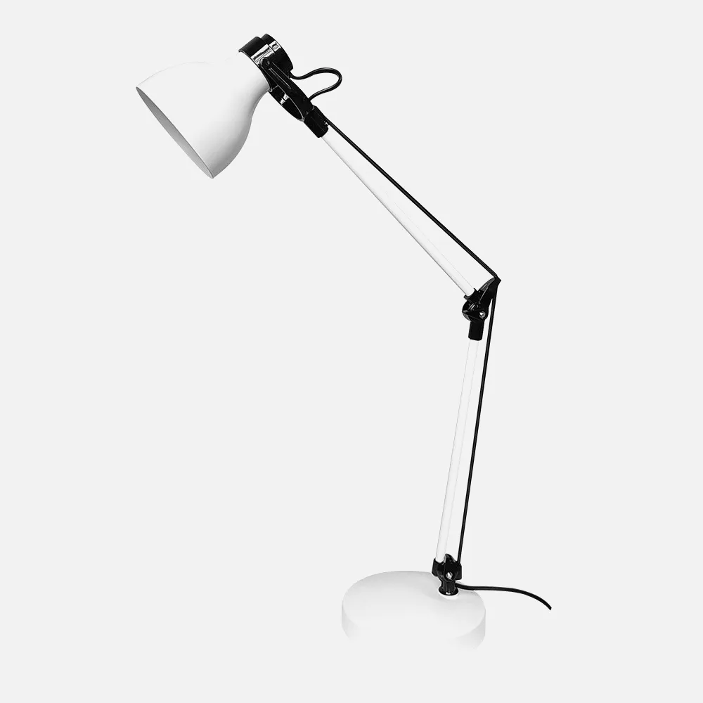 205471001 - Desk lamp Carpo 1xe14 White/black  Adjustable Articulated 48x14,2x14,2 Cm