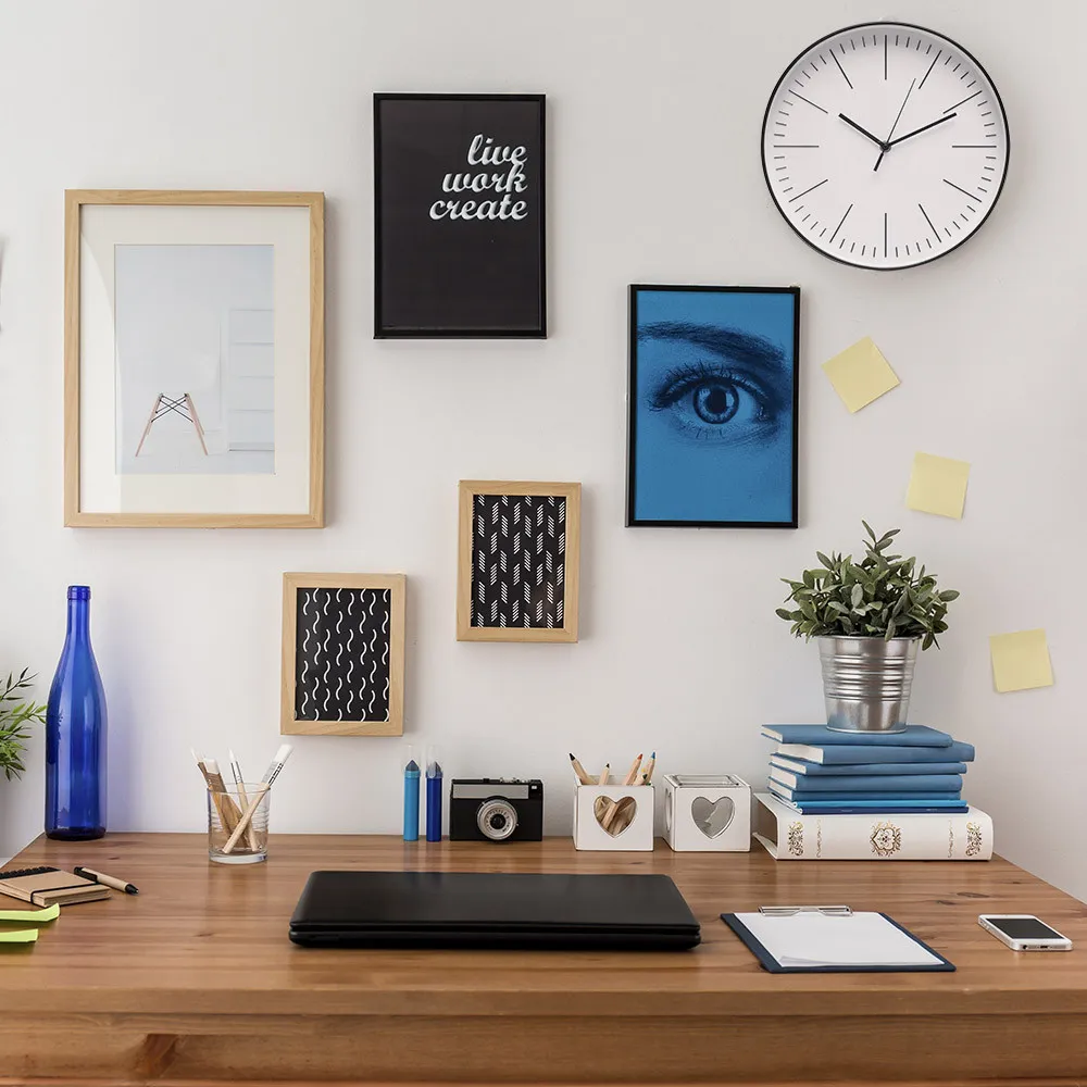 Reloj De Pared Hera Negro 30d Movimiento Continuo
