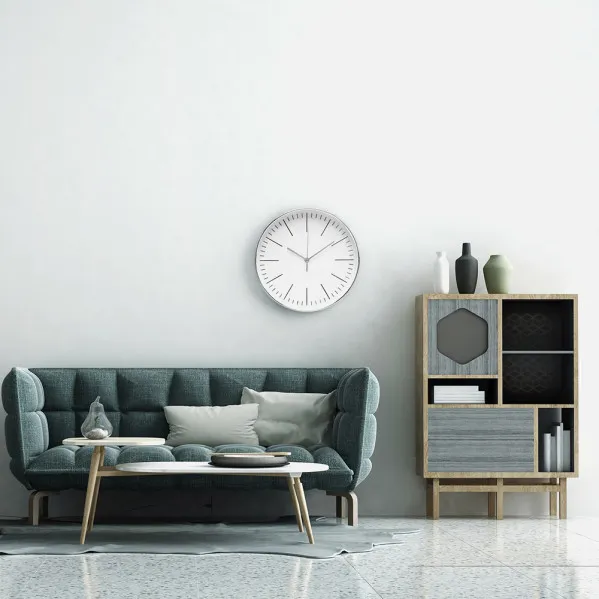 Reloj De Pared Hera Plata 30d Movimiento Continuo