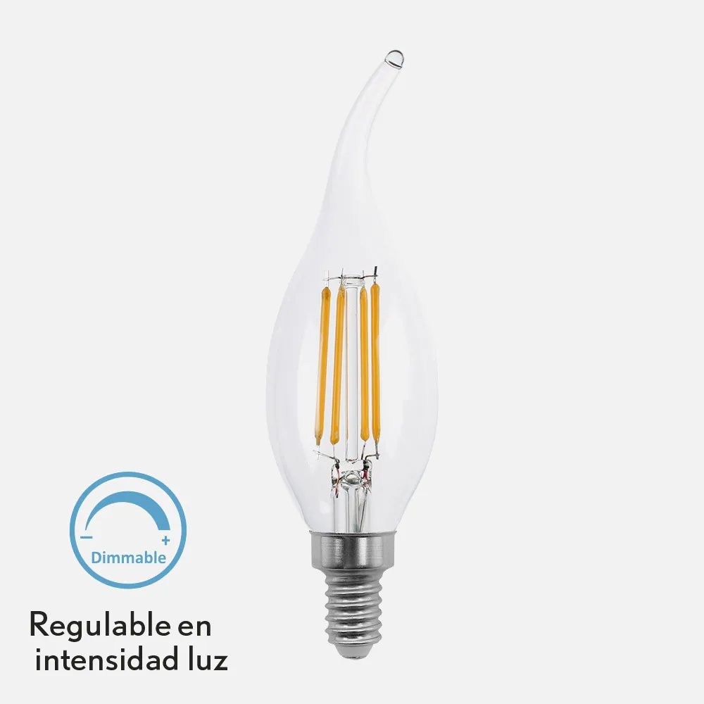 141332046 - Bombilla Filamento Bohemia Clara 4w Regulable E14 400lm 12,3x3,5d 2700k