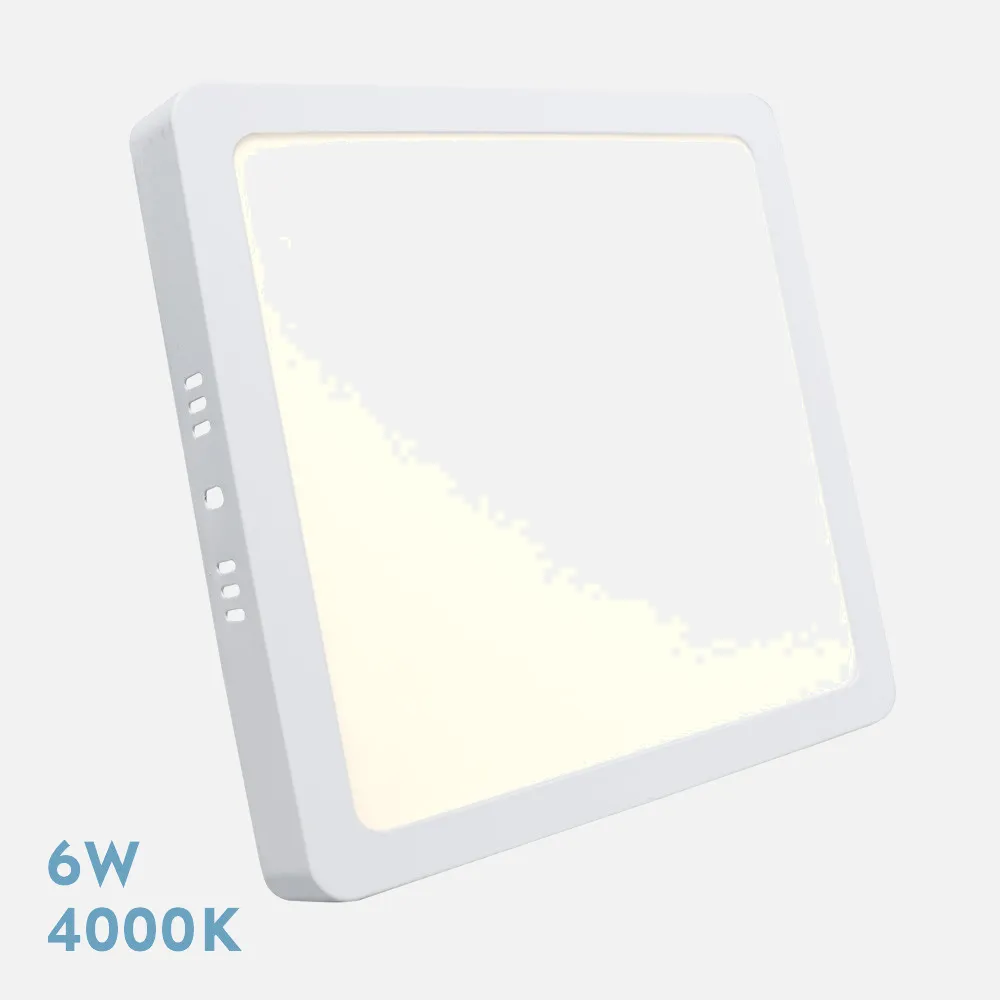Downlight Superficie Cuadrado Selenita 6w 4000k Blanco  540 Lm 2,8x12x12 Cm