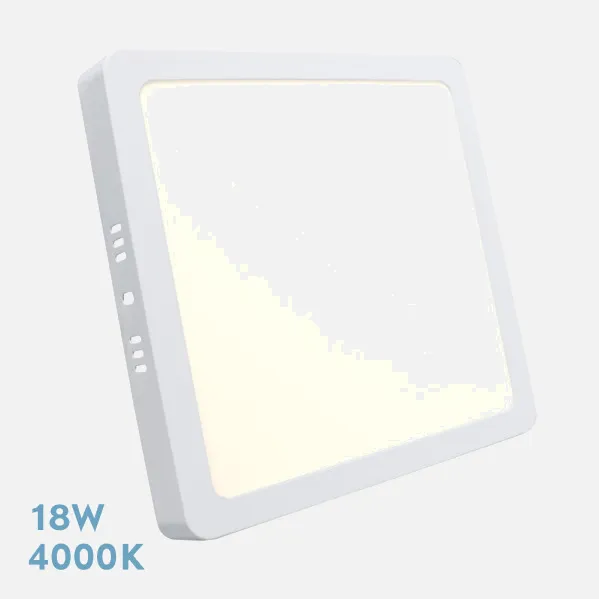 Downlight Superficie Cuadrado Selenita 18w 4000k Blanco 1620 Lm 2,8x22,5x22,5 Cm