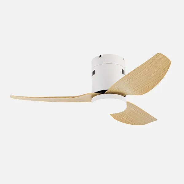 Ventilador Dc Borax 20w Blanco 3aspas Haya 6velocidades 3000-4000-6500k 2350lm Remoto , Memoria  Y Temporizados 27x101x101 Cm