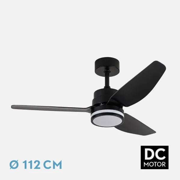 Ventilador Dc Jarama 20w Negro 3asp.6velocidades 3000-4000-6500k 2350lm Remoto,memoria,temperatura 112d