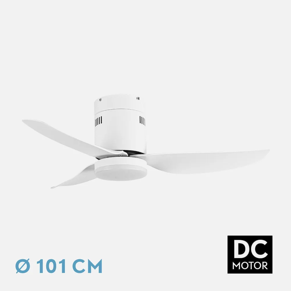206691301 - Ventilador Dc Borax 20w Blanco 3aspas 6vel 3000-4000 -6500k 2350lm Remoto, Memoria, Temporizador 27x101x101cm