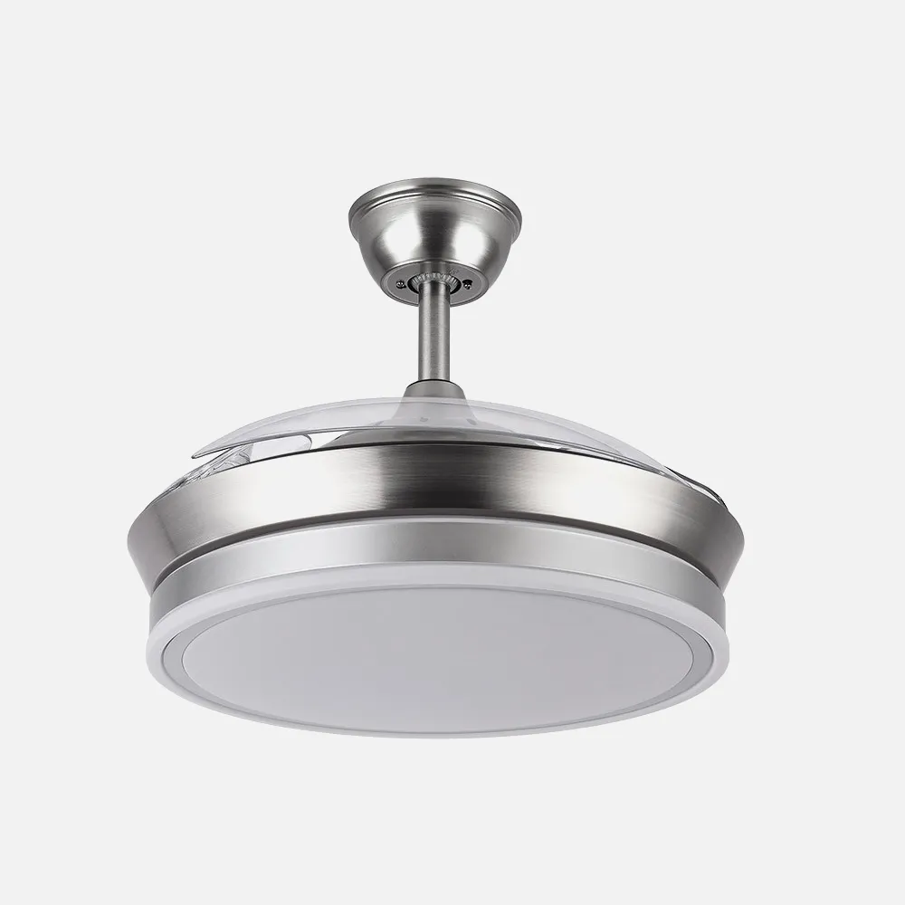 Ventilador Dc Bayomo Niquel 72w 6120lm 91d 3asp.desplegables 3000-4000-6000k Remoto, Temporizador, Memoria