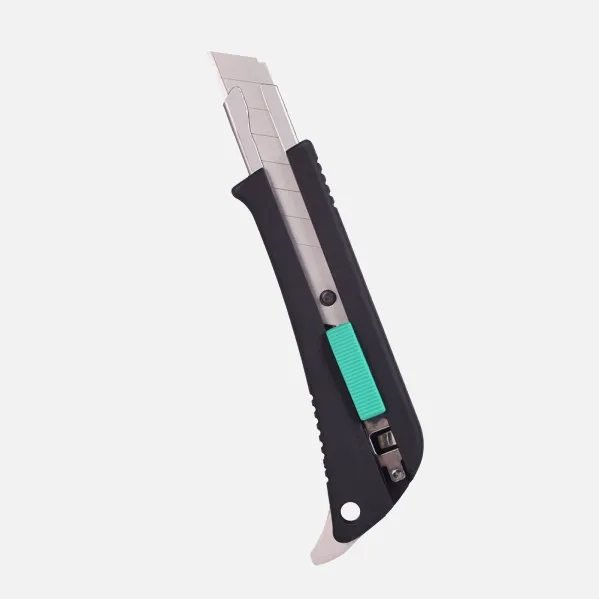 Cutter Knife 18mm Precise Black Retractable Safety Lock, Ergonomic, W/Stainless Steel Guide 1,8x16,5x5 Cm
