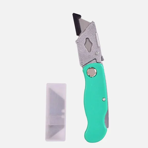 Cutter Knife 18mm Precise Green Folding +6 Refills Included, Clip, Ergonomic, Easy, Safe 1x15x2,8cm