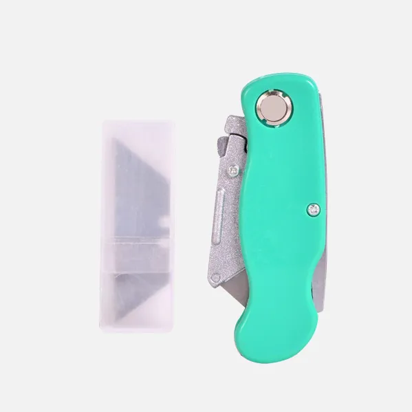 Cutter Knife 18mm Precise Green Folding +6 Refills Included, Clip, Ergonomic, Easy, Safe 1x15x2,8cm