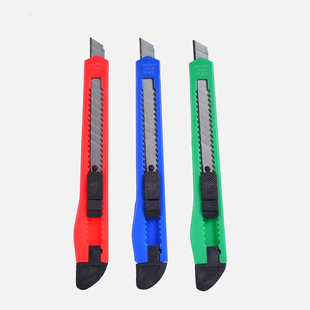 Cuter 9mm Preciso Colores Retractil C/bloqueo De Seguridad 0,6x13x2 cm