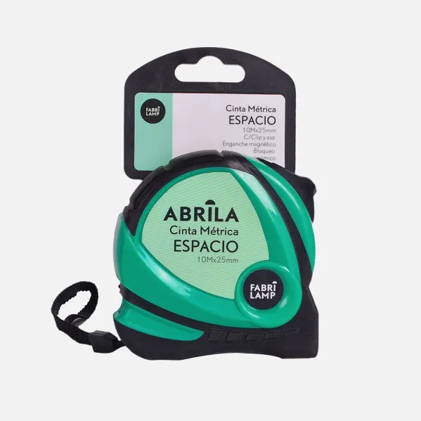 Cinta Metrica Espacio 10mx25mm Negr/verde Clip,asa Enganche Magnetico,bloqueo Y Ergonomico