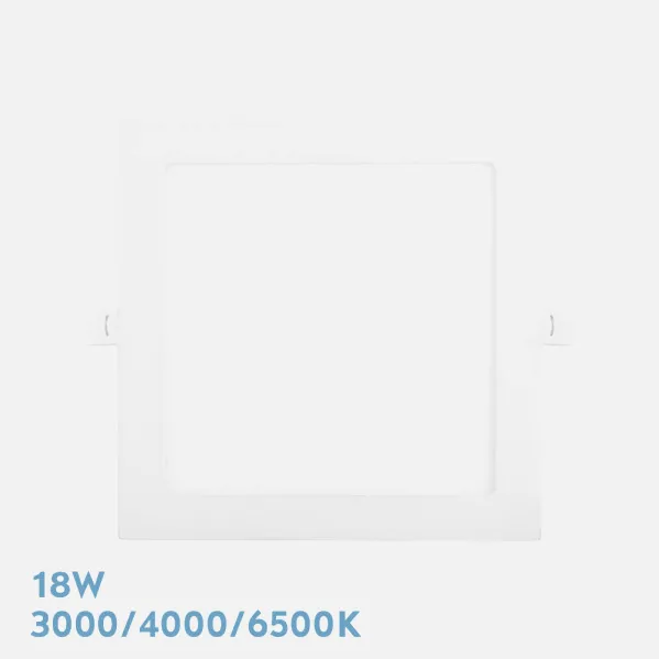 Recessed Downlight Abaco 18w 3000-4000-6500k White 1620lm Square 1,3x22,5x22,5cm Cut-out 20d