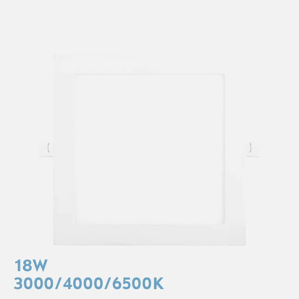199001801 - Recessed Downlight Abaco 18w 3000-4000-6500k White 1620lm Square 1,3x22,5x22,5cm Cut-out 20d