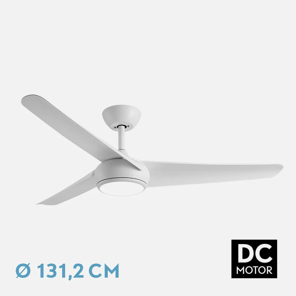185491301 - Ventilador Dc Patras 24w Blanco 3 Aspas 6 Velocidades 3 Colores 131,2d 2424lm C/remoto, Memoria Y Temporizador